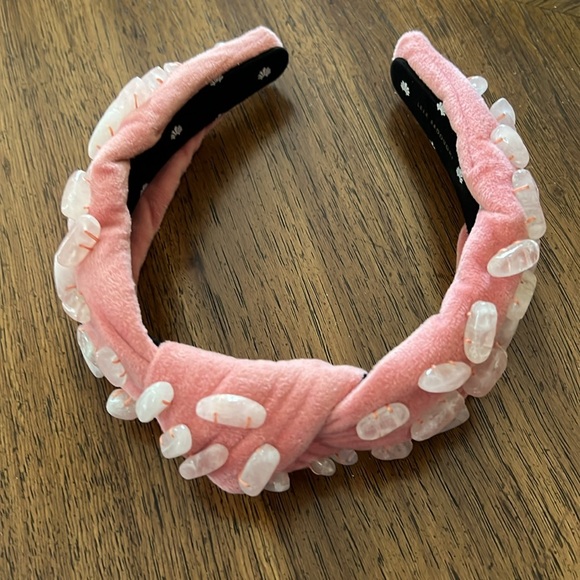 LeLe Sadoughi Healing Stone Headband OS Rose Quartz - Picture 6 of 8